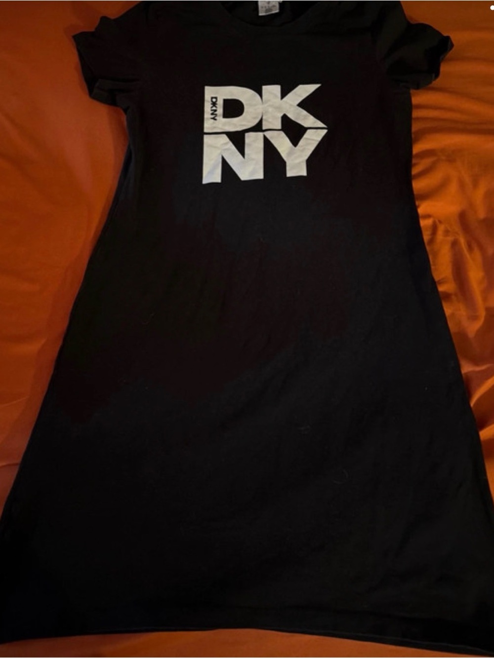 Dkny Black Mini Dress with White Logo